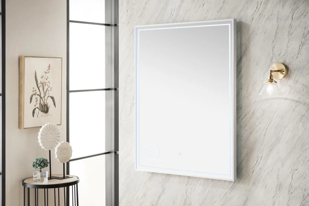 James Martin Vanities 29-1/2 in. Rectangular LED Mirror in Glossy White 6 James Martin Vanities 29-1/2 in. Rectangular LED Mirror in Glossy White - Image 6