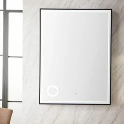 James Martin Vanities 29-1/2 in. Rectangular LED Mirror in Matte Black -Lotus & Windoware, Inc. Shop Query 1318