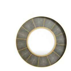 James Martin Vanities 35-3/8 in. Round Mirror in Crimson Gold and Shagreen Platinum