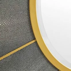 James Martin Vanities 35-3/8 in. Round Mirror in Crimson Gold and Shagreen Platinum -Lotus & Windoware, Inc. Shop Query 1324