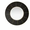 James Martin Vanities 35-3/8 in. Round Mirror in Radiant Gold and Glossy Black