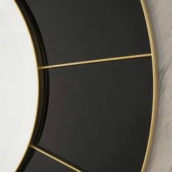 James Martin Vanities 35-3/8 in. Round Mirror in Radiant Gold and Glossy Black -Lotus & Windoware, Inc. Shop Query 1330
