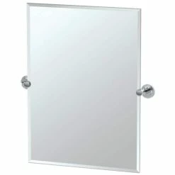 Gatco 31-1/2 x 23-1/2 in. Brass Rectangular Wall Mirror in Polished Chrome