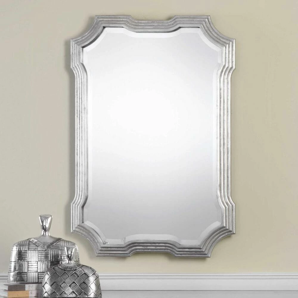 Uttermost Company Halima 40 x 27 in. Rectangular Mirror in Silver Leaf 2 Uttermost Company Halima 40 x 27 in. Rectangular Mirror in Silver Leaf - Image 2