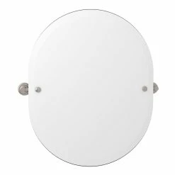 Perrin & Rowe Matheson™ 24-1/2 X 23-3/8 in. Oval Frameless Mirror in Satin Nickel