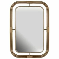 Capital Lighting 28-1/4 x 42-1/4 in. Metal Wall Mount Rectangular Decorative Mirror in Aged Brass