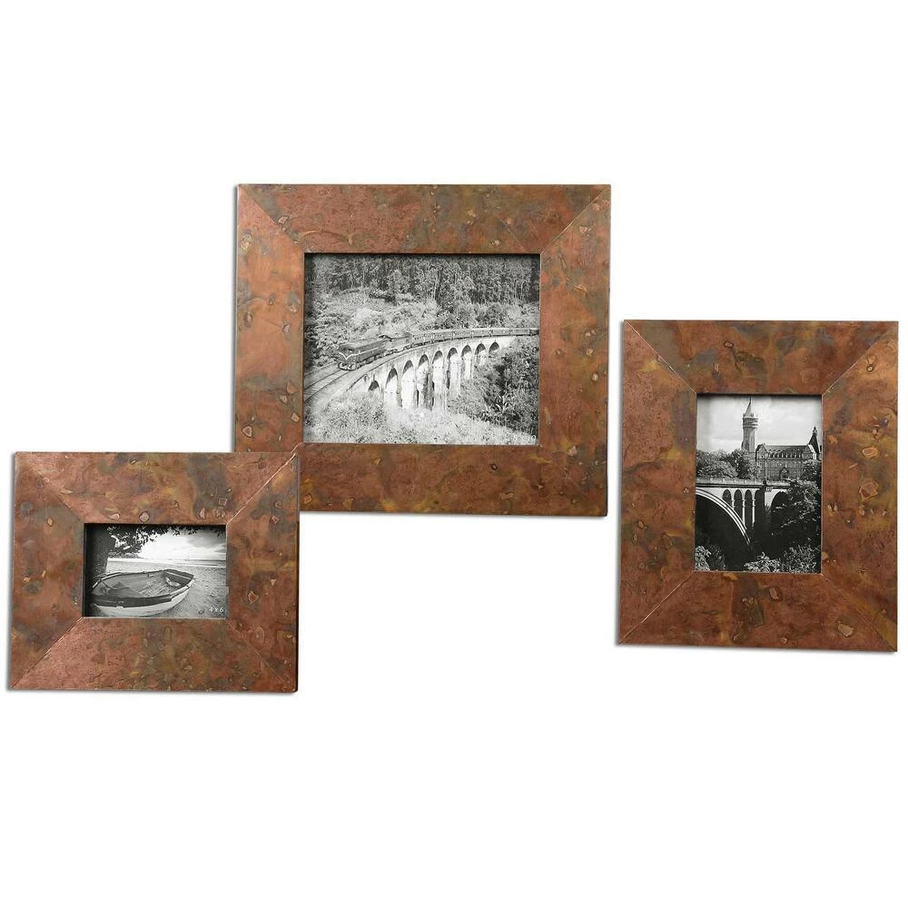 Uttermost Company Ambrosia 13 x 15 in. Photo Frame in Oxidized Copper Set of 3 1 Uttermost Company Ambrosia 13 x 15 in. Photo Frame in Oxidized Copper Set of 3