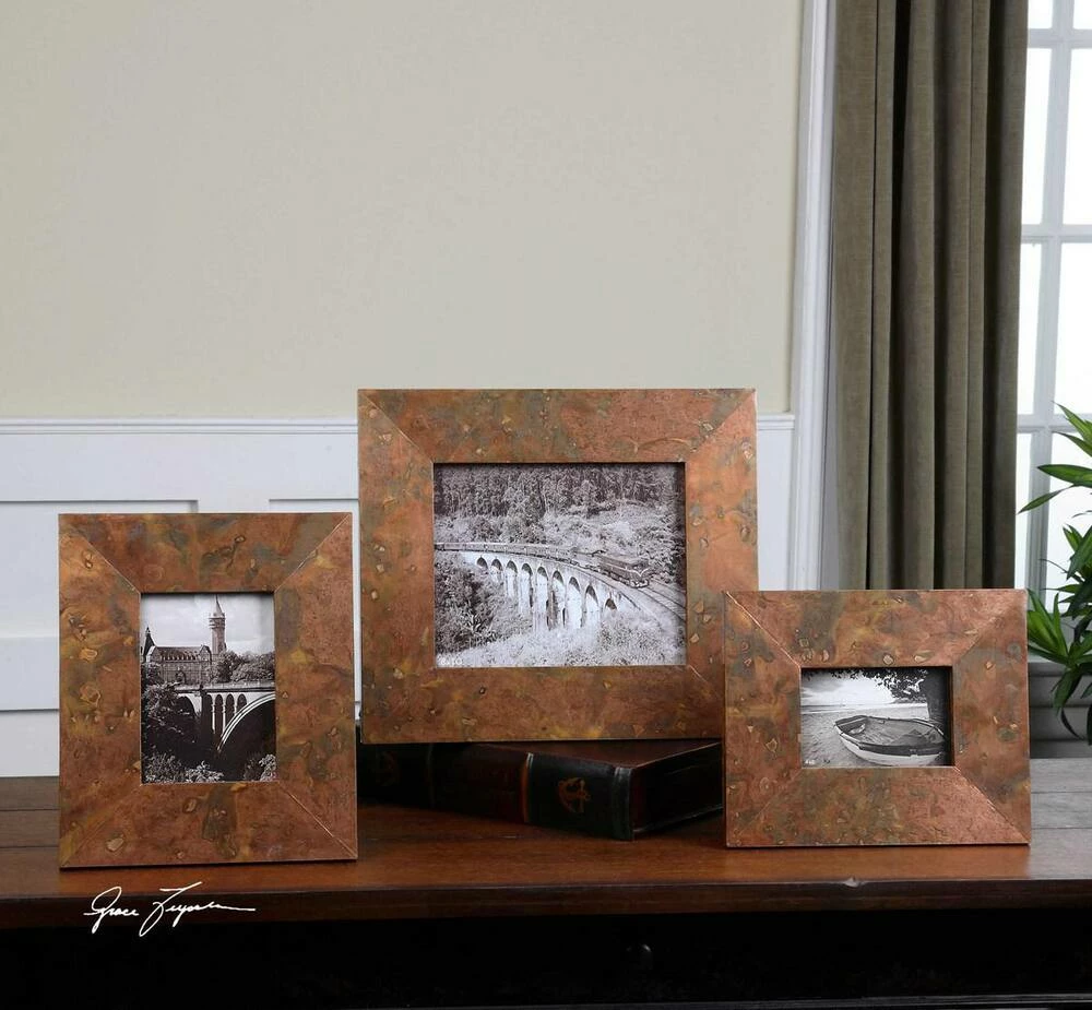 Uttermost Company Ambrosia 13 x 15 in. Photo Frame in Oxidized Copper Set of 3 2 Uttermost Company Ambrosia 13 x 15 in. Photo Frame in Oxidized Copper Set of 3 - Image 2