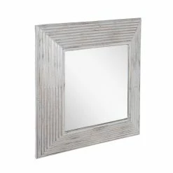 Signature Hardware Moorcroft 29-1/4 x 29-1/4 x 3-1/2 in. Square Decorative Vanity Mirror in Antique Silver Powder Coat -Lotus & Windoware, Inc. Shop Query 1391