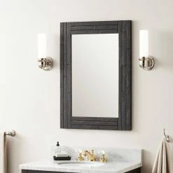Signature Hardware Ansel 24 in. Rectangular Vanity Mirror in Rustic Black