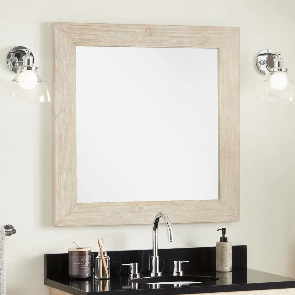 Signature Hardware Maysville 34 in. Square Vanity Mirror in White Wash (Set of 2) 2 Signature Hardware Maysville 34 in. Square Vanity Mirror in White Wash (Set of 2) - Image 2