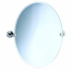Gatco Marina 26-1/2 x 19-1/2 in. Wall Mount Oval Frame Mirror in Polished Chrome