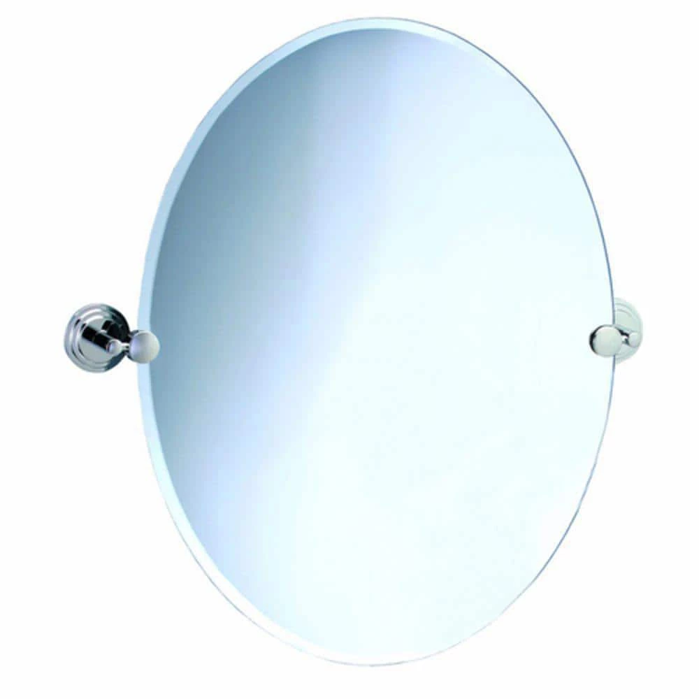 Gatco Marina 26-1/2 x 19-1/2 in. Wall Mount Oval Frame Mirror in Polished Chrome 1 Gatco Marina 26-1/2 x 19-1/2 in. Wall Mount Oval Frame Mirror in Polished Chrome