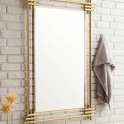 James Martin Vanities 35-3/8 in. Rectangular Mirror in Polished Gold -Lotus & Windoware, Inc. Shop Query 1470