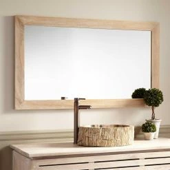Signature Hardware Wulan 47-1/4 in. Rectangular Mirror in Whitewash