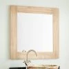 Signature Hardware Bastian 30 in. Teak Vanity Mirror in Whitewash
