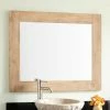 Signature Hardware Bastian 36 in. Teak Vanity Mirror in Whitewash