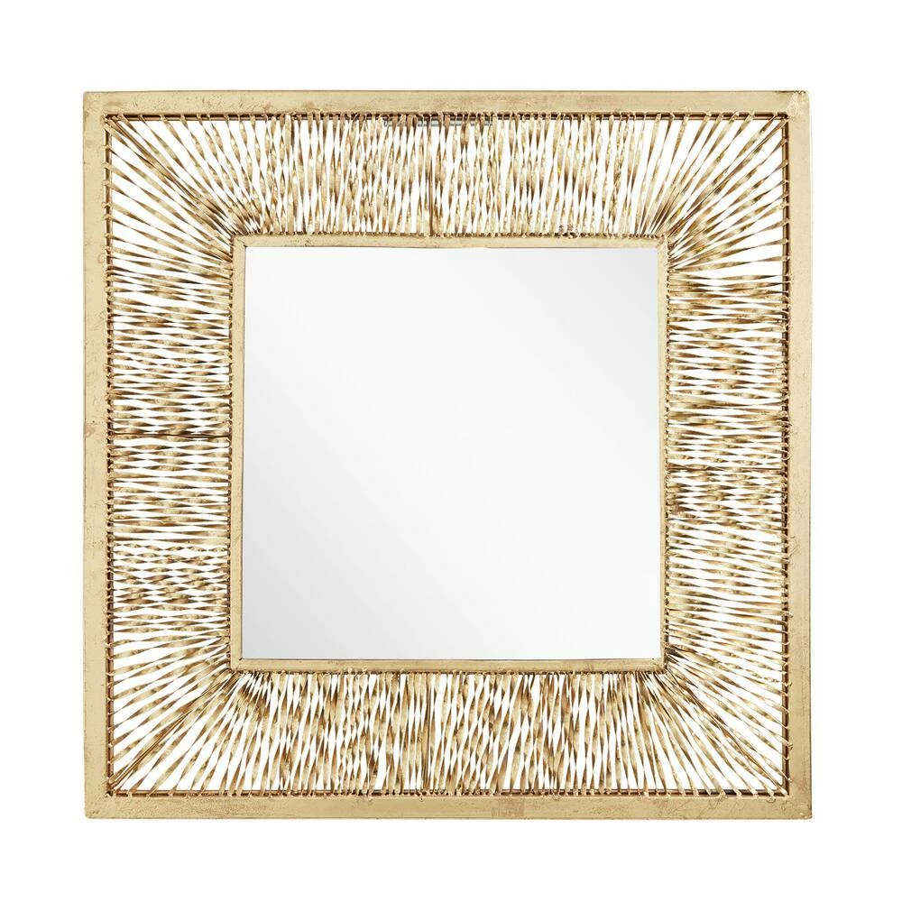 Signature Hardware Emsdale 30 x 30 x 1/2 in. Square Decorative Vanity Mirror in Gold Leaf 5 Signature Hardware Emsdale 30 x 30 x 1/2 in. Square Decorative Vanity Mirror in Gold Leaf - Image 5