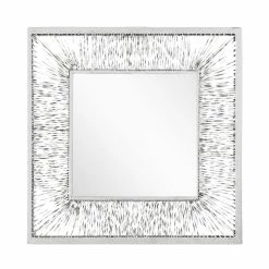 Signature Hardware Emsdale 30 x 30 x 1/2 in. Square Decorative Vanity Mirror in Silver Leaf