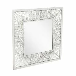 Signature Hardware Emsdale 30 x 30 x 1/2 in. Square Decorative Vanity Mirror in Silver Leaf -Lotus & Windoware, Inc. Shop Query 1501