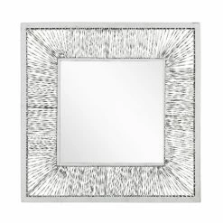 Signature Hardware Emsdale 30 x 30 x 1/2 in. Square Decorative Vanity Mirror in Silver Leaf -Lotus & Windoware, Inc. Shop Query 1502