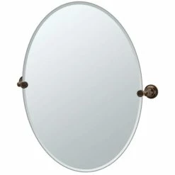 Gatco Tiara 32 x 24 in. Frameless Oval Mirror in Oil Rubbed Bronze