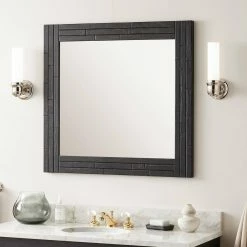 Signature Hardware Ansel 36 in. Rectangular Vanity Mirror in Rustic Black