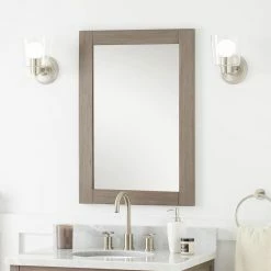 Signature Hardware Fallbrook 22-1/8 in. Rectangular Vanity Mirror in Ash Brown