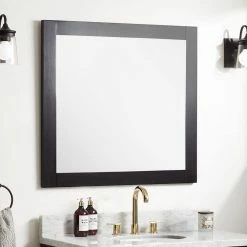 Signature Hardware Fallbrook 34 in. Rectangular Vanity Mirror in Black