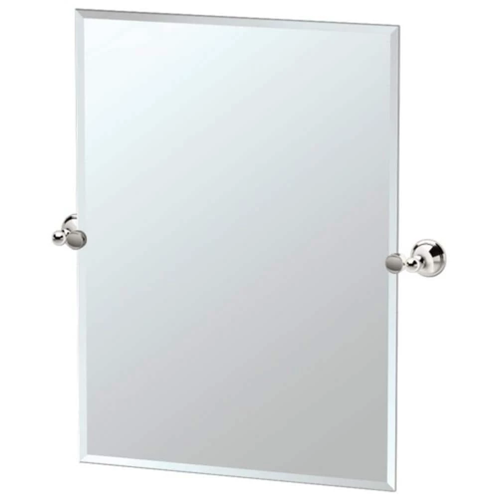Gatco Laurel Avenue 28 in. Large Framed Rectangle Mirror in Polished Nickel 1 Gatco Laurel Avenue 28 in. Large Framed Rectangle Mirror in Polished Nickel