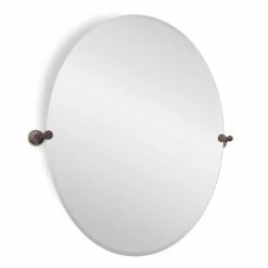 Signature Hardware Seattle 32-1/2 in. Oval Tilting Mirror in Oil Rubbed Bronze