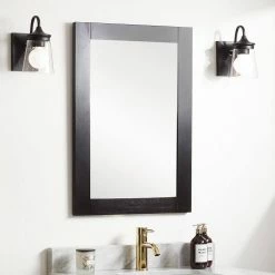 Signature Hardware Fallbrook 22-1/8 in. Rectangular Vanity Mirror in Black
