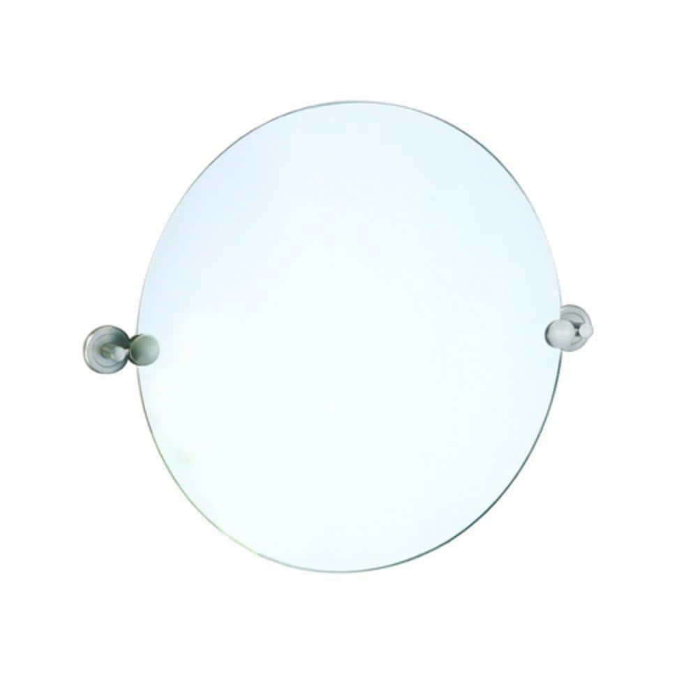 Gatco Latitude 2 Round Mirror in Satin Nickel 1 Gatco Latitude 2 Round Mirror in Satin Nickel