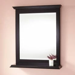 Signature Hardware Caitlyn 23-5/8 in. Wood Vanity Mirror in Black