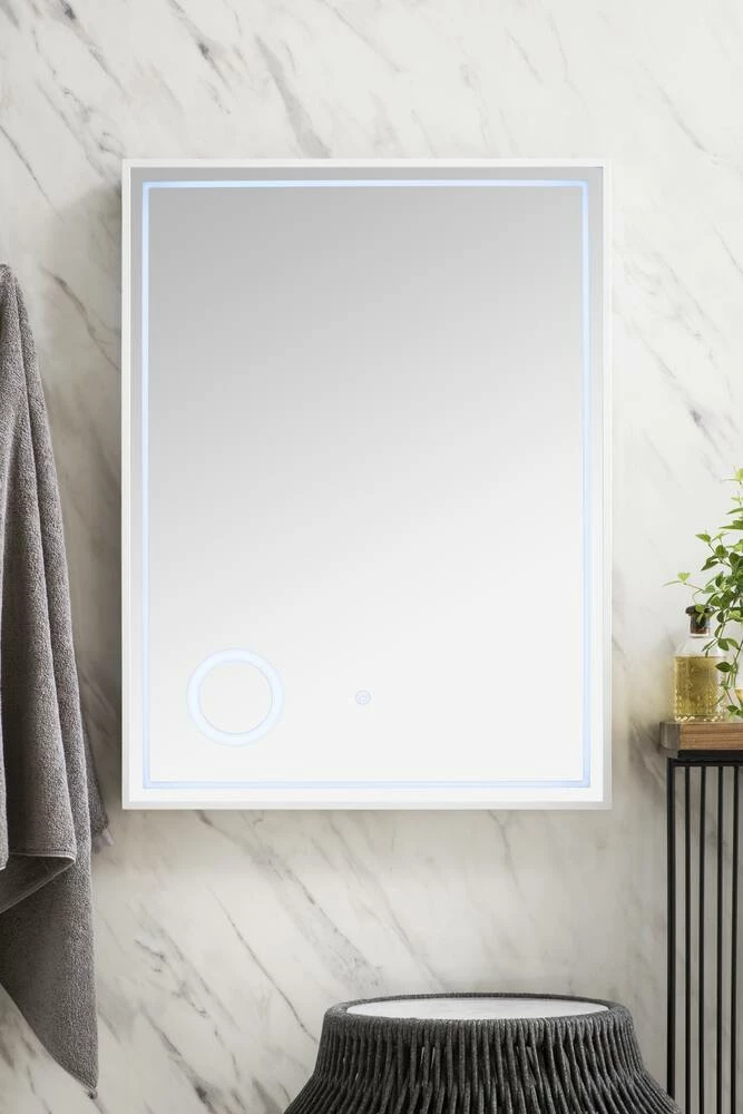James Martin Vanities 23-5/8 in. Rectangular LED Mirror in Glossy White 6 James Martin Vanities 23-5/8 in. Rectangular LED Mirror in Glossy White - Image 6