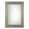 Hallmar 26 in. Solid Wood Frame Mirror in Silver Leaf