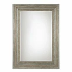 Hallmar 26 in. Solid Wood Frame Mirror in Silver Leaf