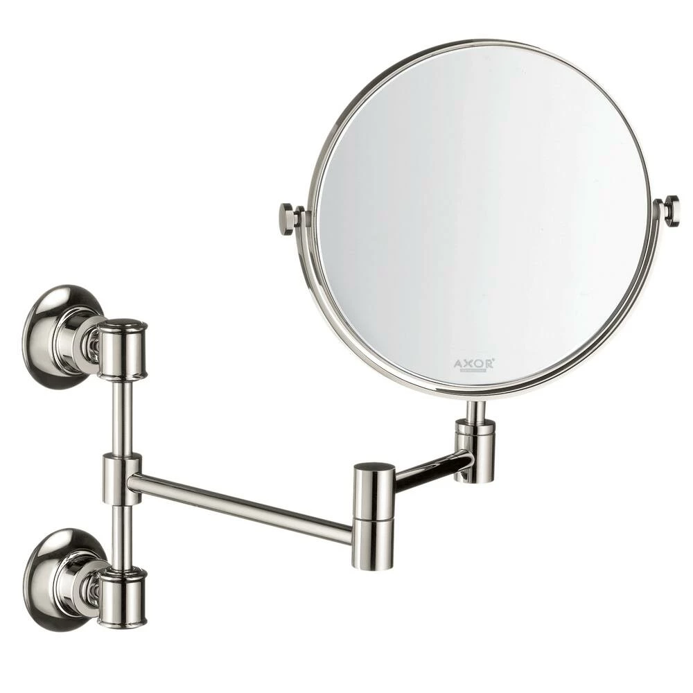 AXOR Montreux 12-3/8 x 7-3/4 in. Double Sided Round Mirror in Polished Nickel 1 AXOR Montreux 12-3/8 x 7-3/4 in. Double Sided Round Mirror in Polished Nickel
