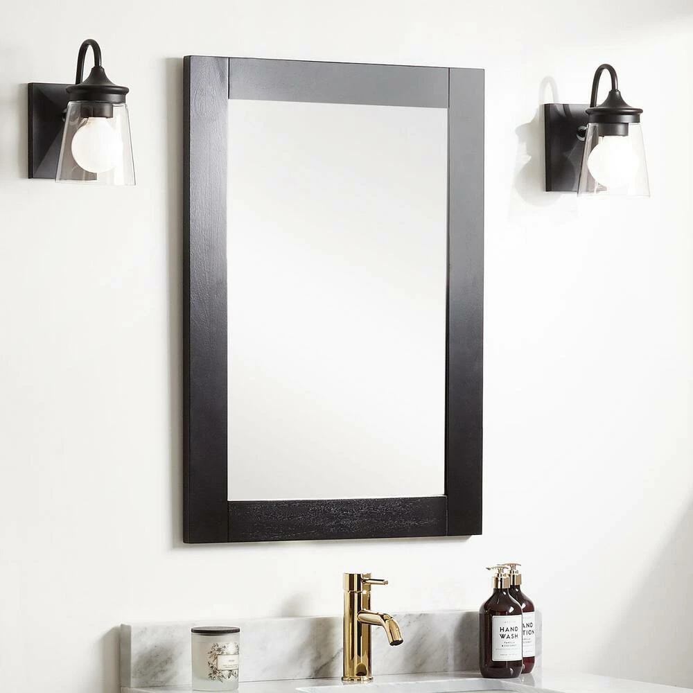 Signature Hardware Fallbrook 22-1/8 in. Rectangular Vanity Mirror in Black (Set of 2) 1 Signature Hardware Fallbrook 22-1/8 in. Rectangular Vanity Mirror in Black (Set of 2)