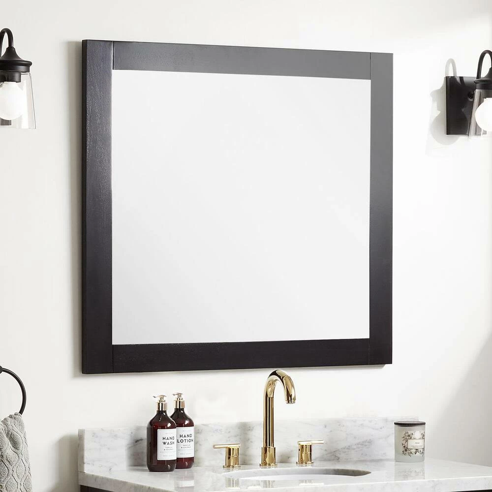 Signature Hardware Fallbrook 34 in. Rectangular Vanity Mirror in Black (Set of 2) 1 Signature Hardware Fallbrook 34 in. Rectangular Vanity Mirror in Black (Set of 2)