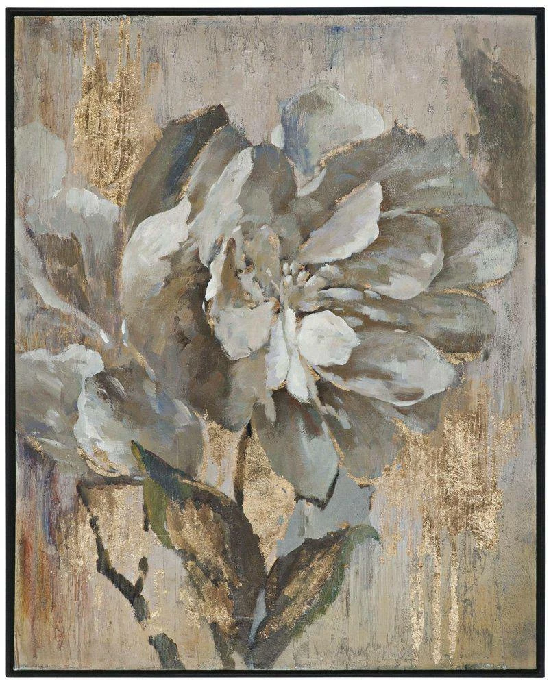 Uttermost Company Dazzling 51-19/50 x 41-19/50 in. Floral Wall Art in Satin Black 1 Uttermost Company Dazzling 51-19/50 x 41-19/50 in. Floral Wall Art in Satin Black