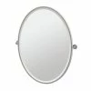Gatco Channel 33 x 25 in. Zinc Wall Mount Oval Framed Mirror in Satin Nickel