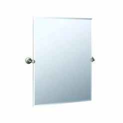 Gatco Max 23-1/2 x 31-1/2 in. Brass Wall Mount Rectangular Frameless Mirror in Satin Nickel