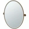 Gatco Cafe Suite 29 x 33 in. Framed Large Oval Mirror in Satin Nickel