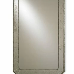 Currey and Company Antiqued 26 x 41 in. Wood Wall Mount Rectangular Framed Mirror in Antique Mirror