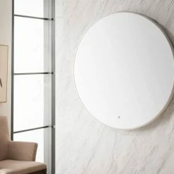 James Martin Vanities 36 in. Round LED Mirror in Frosted -Lotus & Windoware, Inc. Shop Query 1712