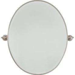 Minka Lavery 19-1/2 x 24-1/2 in. Oval Framed Mirror in Brushed Nickel