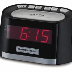 Hamilton Beach Brands Plastic Clock Radio in Black