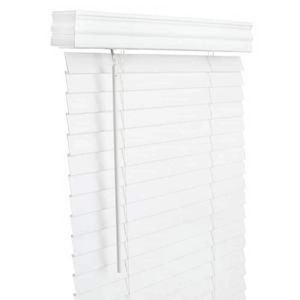Lotus & Windoware, Inc. 58-1/2 x 48 in. Faux Wood Cordless Blind in White 1 Lotus & Windoware, Inc. 58-1/2 x 48 in. Faux Wood Cordless Blind in White