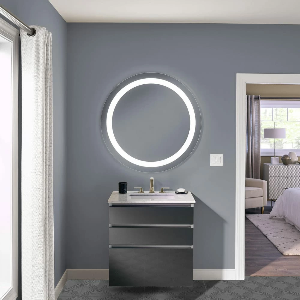 Robern Vitality 24 x 30 in. 2700K Anodized Aluminum Frameless Rectangle Mirror with Light Perimeter 1 Robern Vitality 24 x 30 in. 2700K Anodized Aluminum Frameless Rectangle Mirror with Light Perimeter